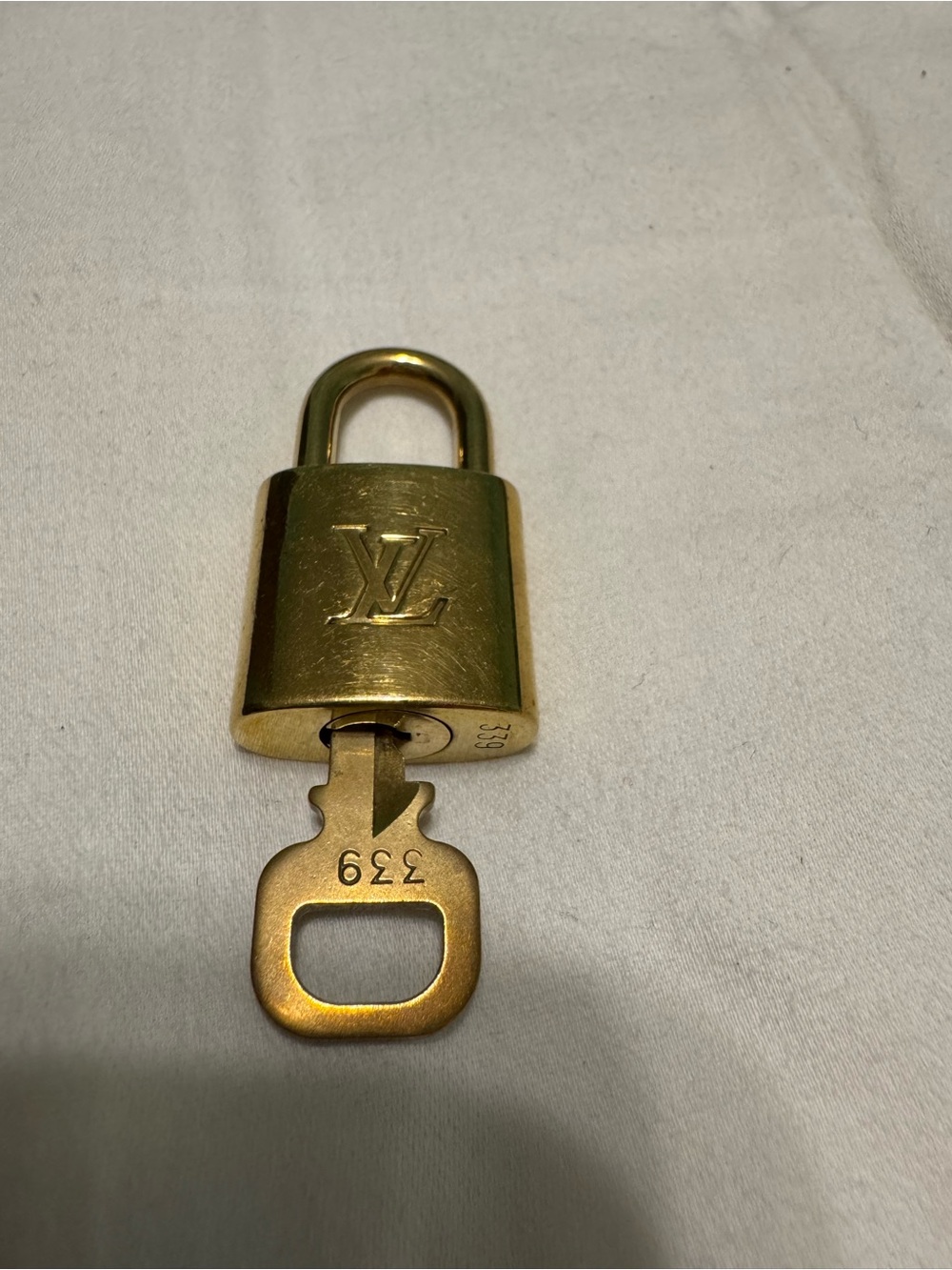 Louis Vuitton Gold-Tone Padlock and Key #339